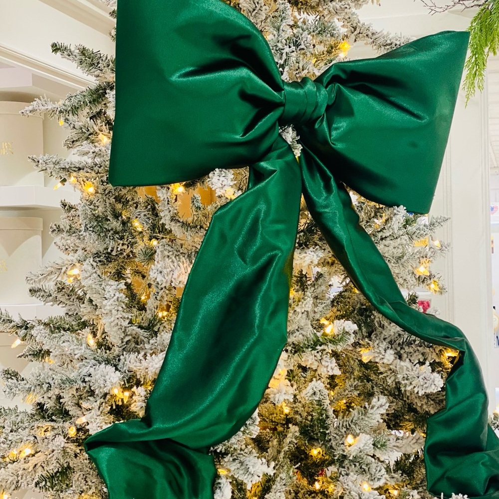 Lazo verde esmeralda para decorar arboles de navidad